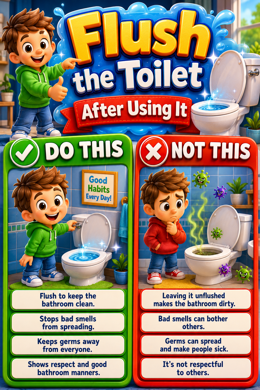 Flush the Toilet After Using It poster