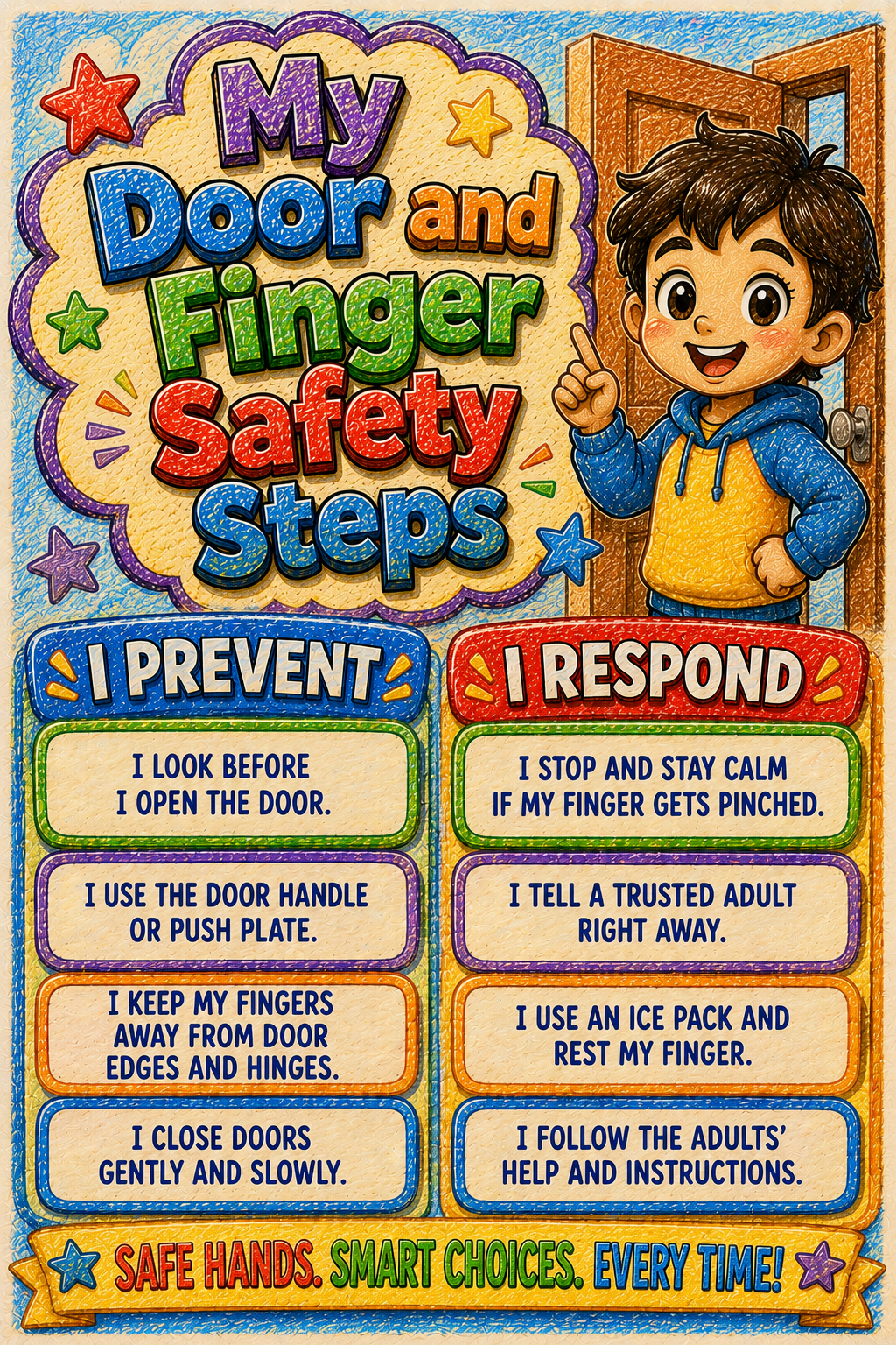 My Door and Finger Safety Steps poster