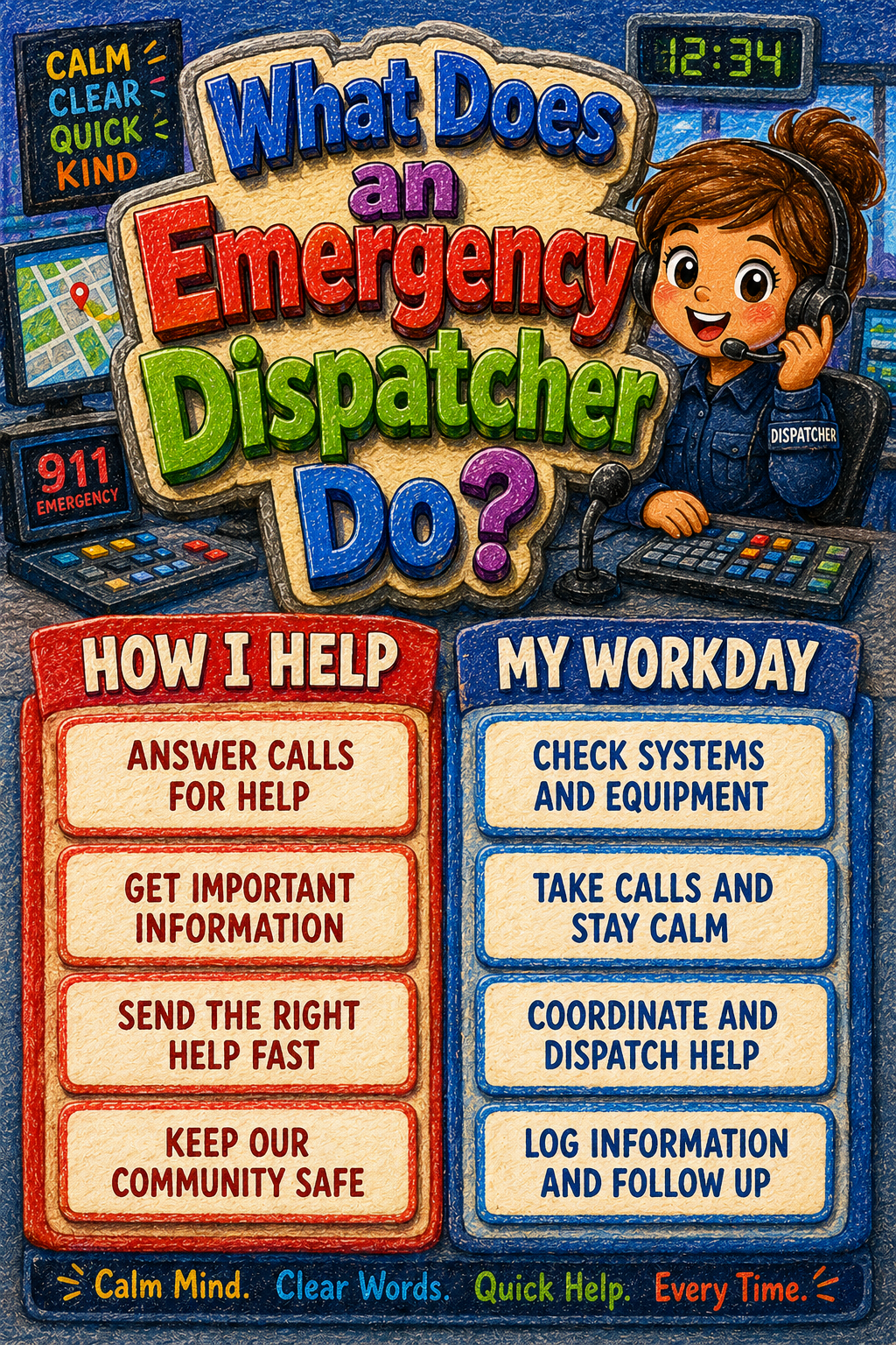 What Does an Emergency Dispatcher Do poster
