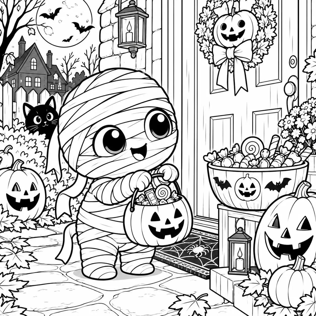 Halloween coloring page example