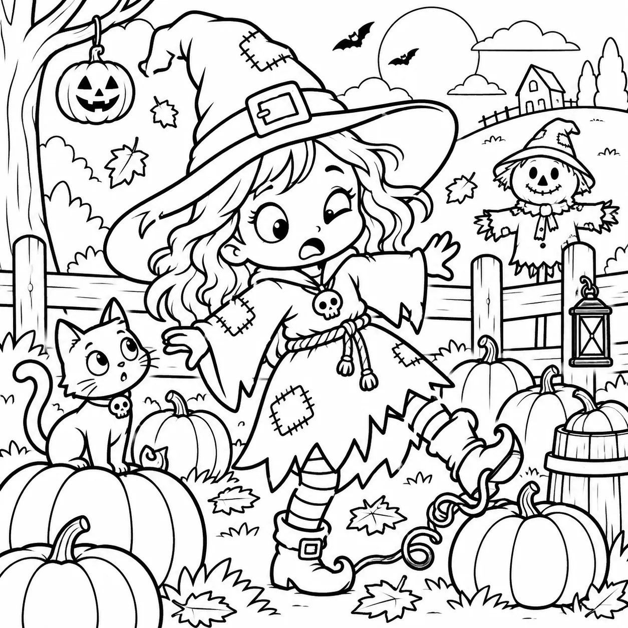Halloween coloring page example