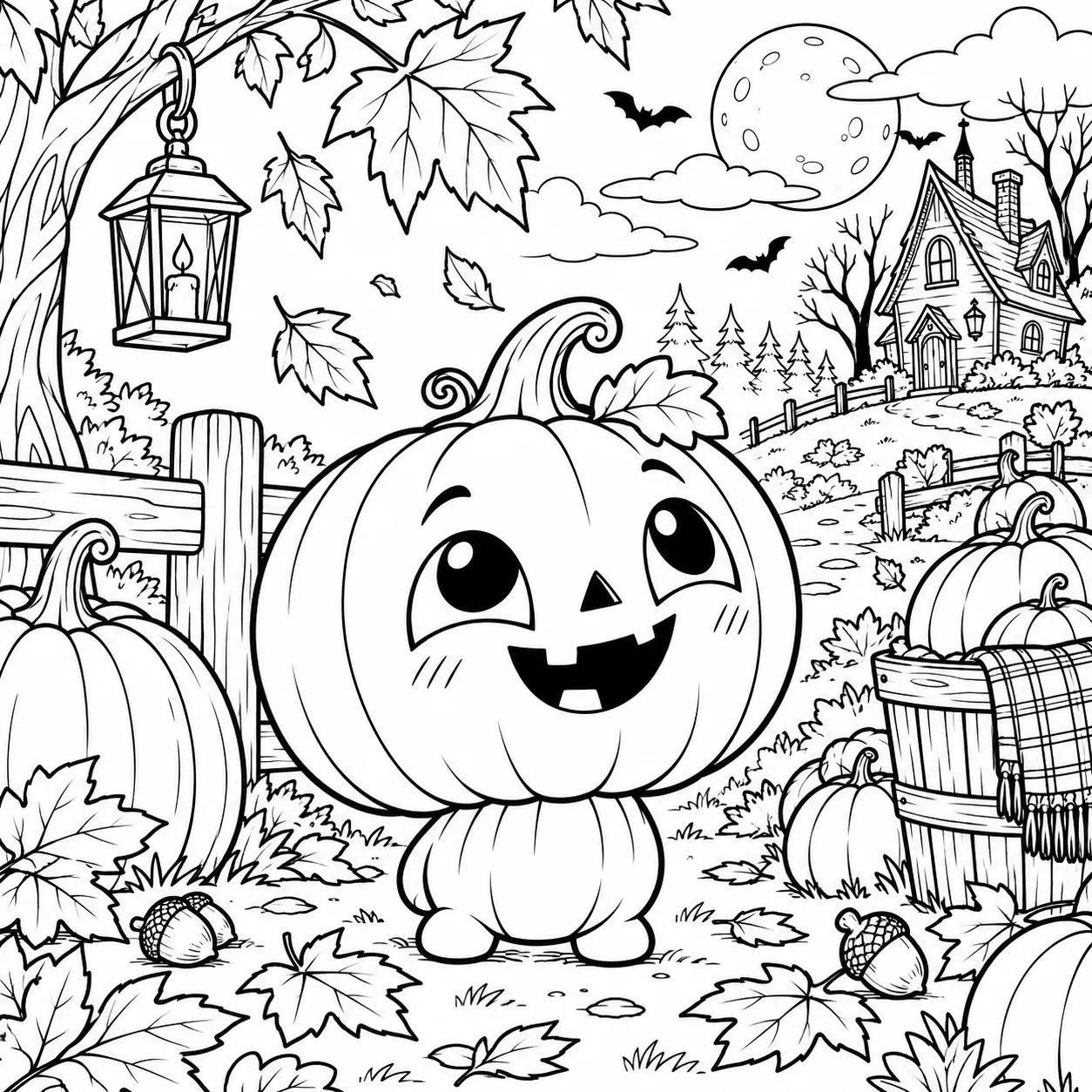 Halloween coloring page example