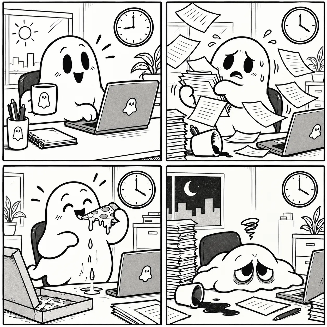 B&W Line Art Comic