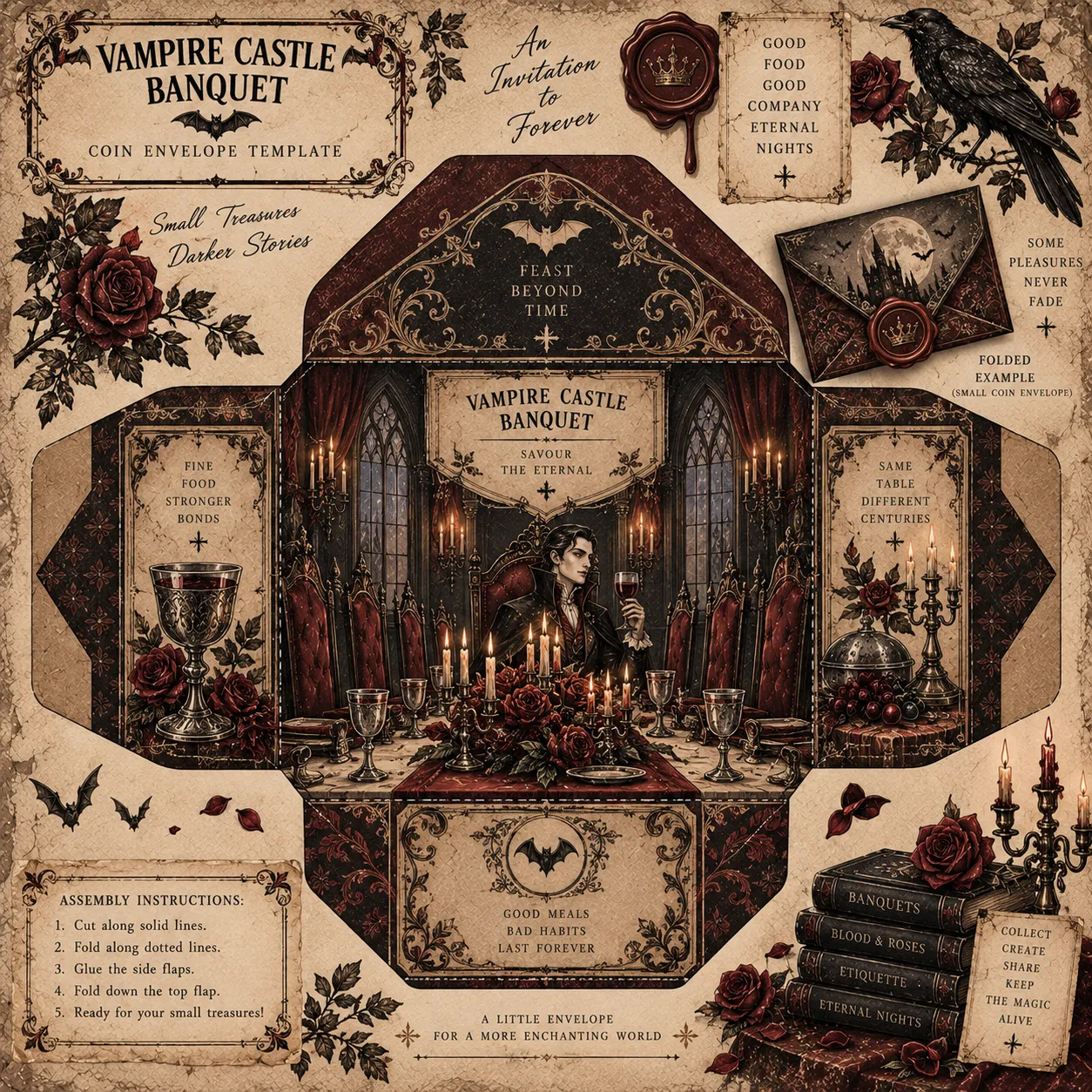 Gothic Halloween Envelopes