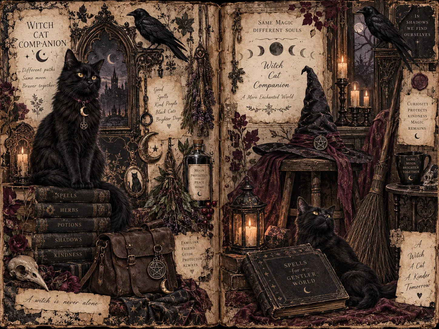 Gothic Halloween Journal Double Page Spread