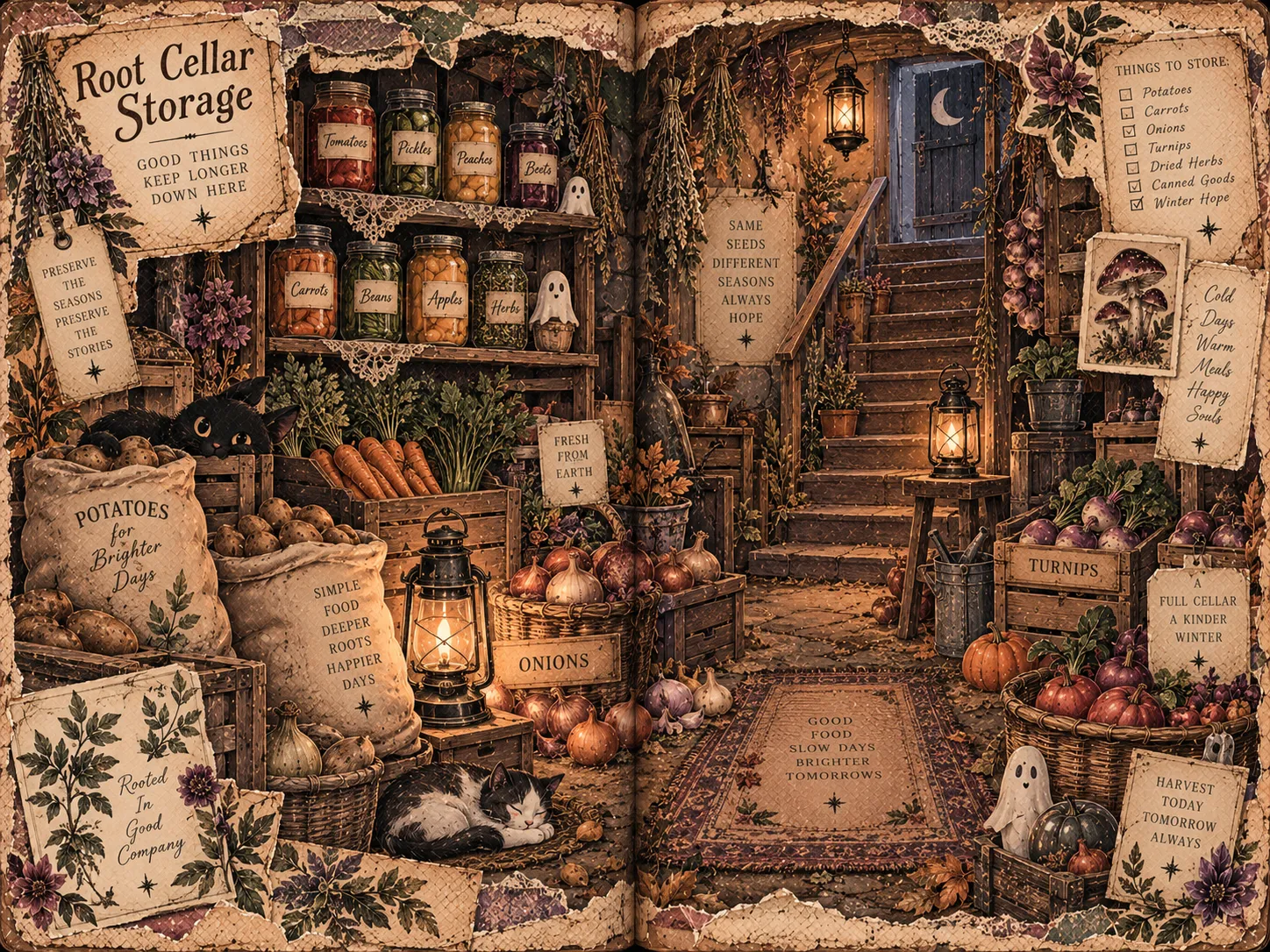 Cute Spooky Journal Double Page Spread