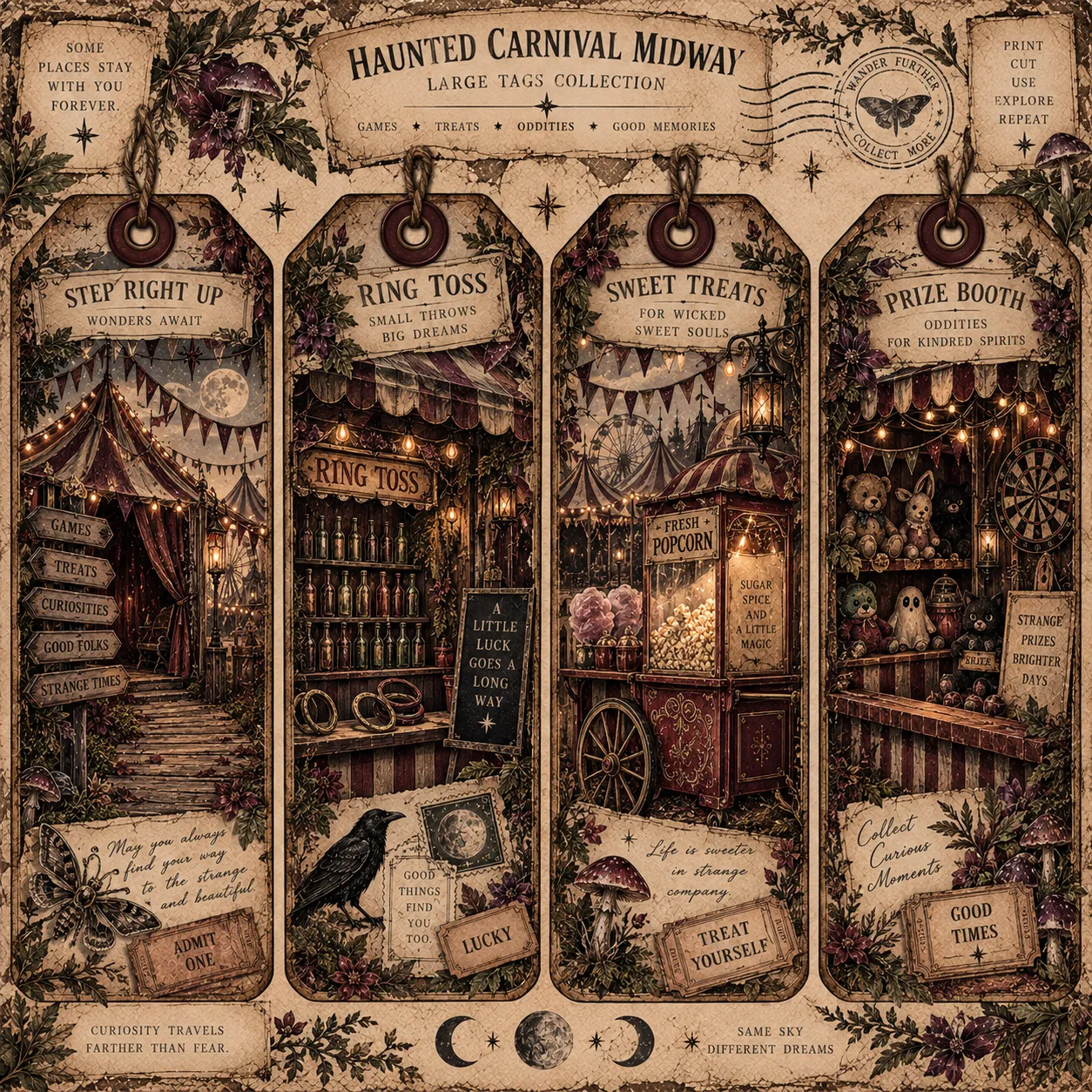 Witchy Botanical Large Tags