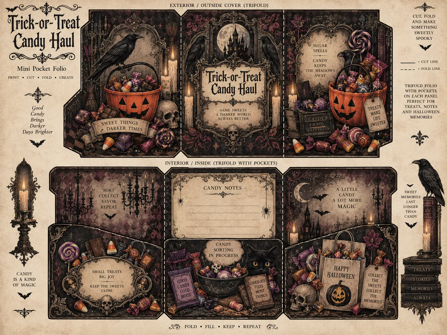 Gothic Halloween Mini Folios and Folders
