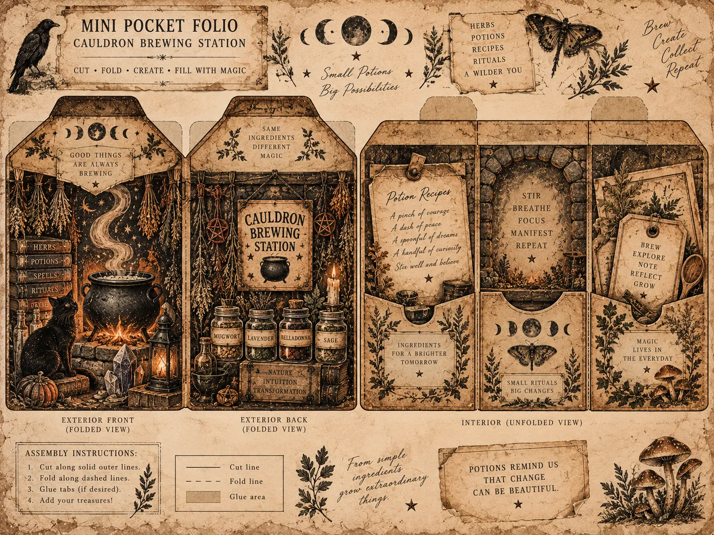 Vintage Halloween Mini Folios and Folders