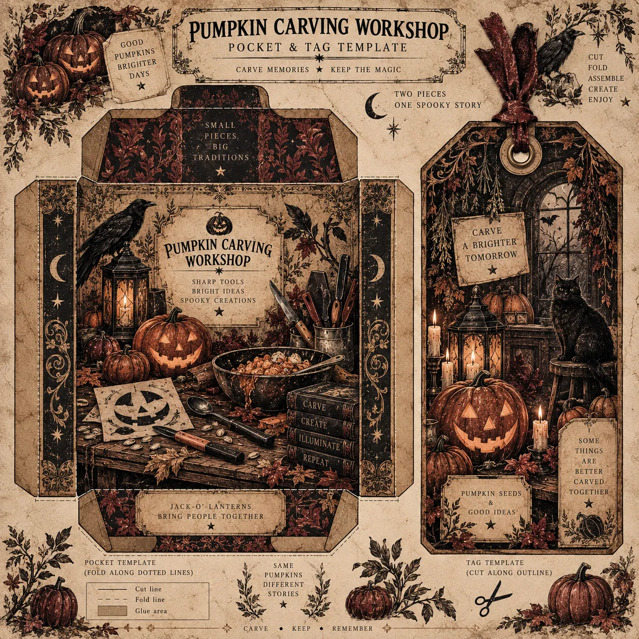 Gothic Halloween Pockets and Tuck Spots