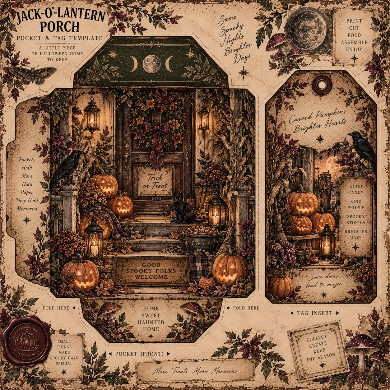 Witchy Botanical Pockets and Tuck Spots