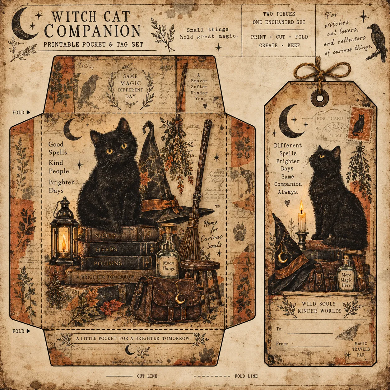 Vintage Halloween Pockets and Tuck Spots
