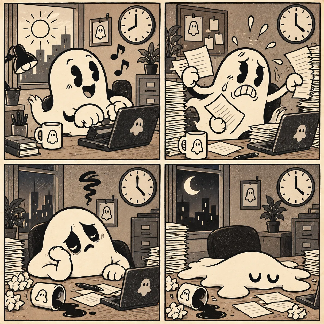 Rubber-Hose Spooky Cartoon