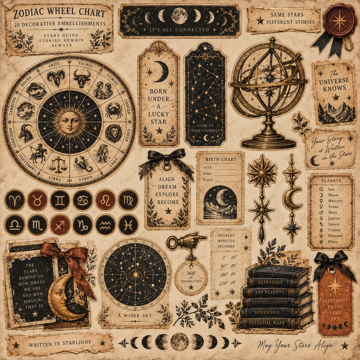 Vintage Halloween Stickers and Embellishments