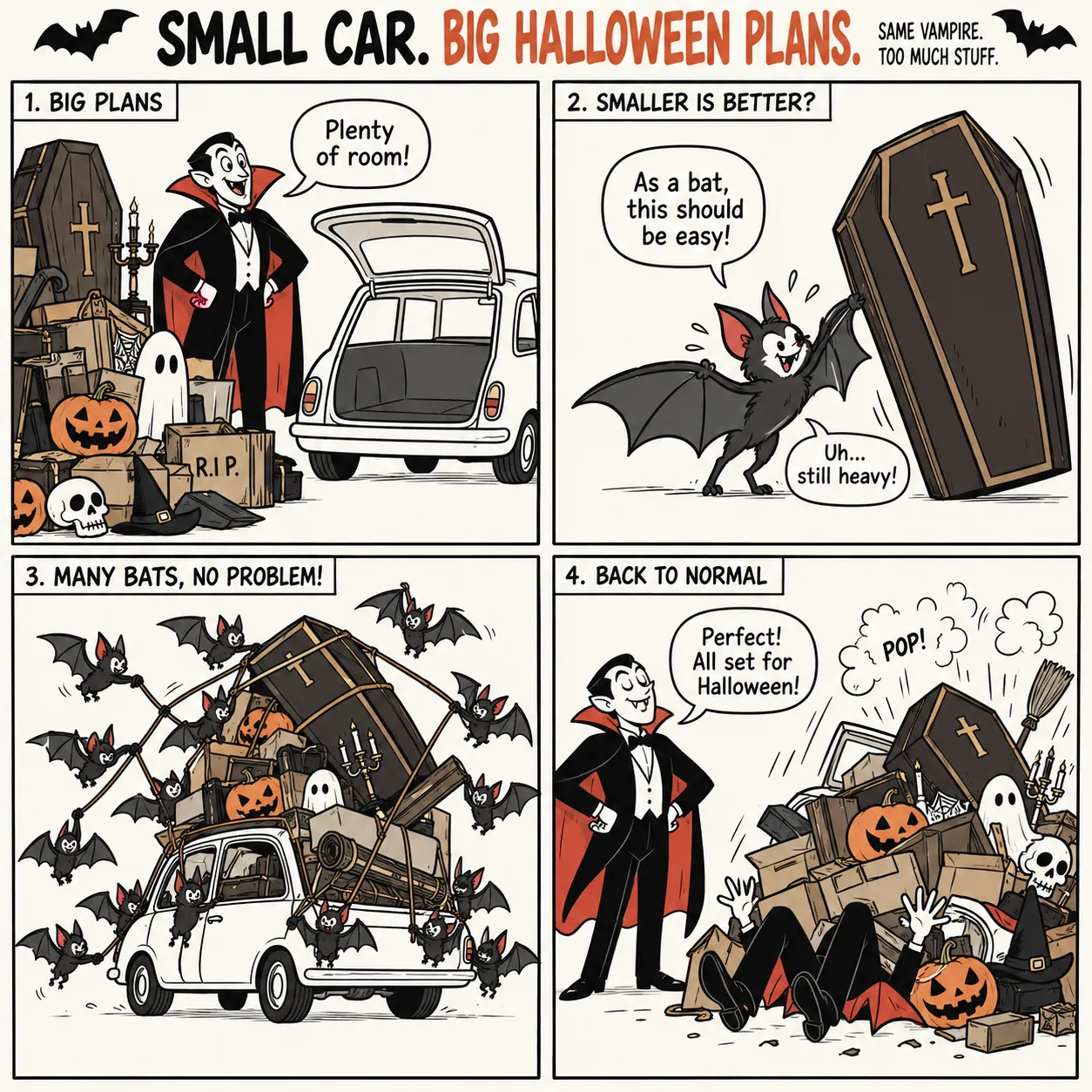 Halloween story and dialogue comic example