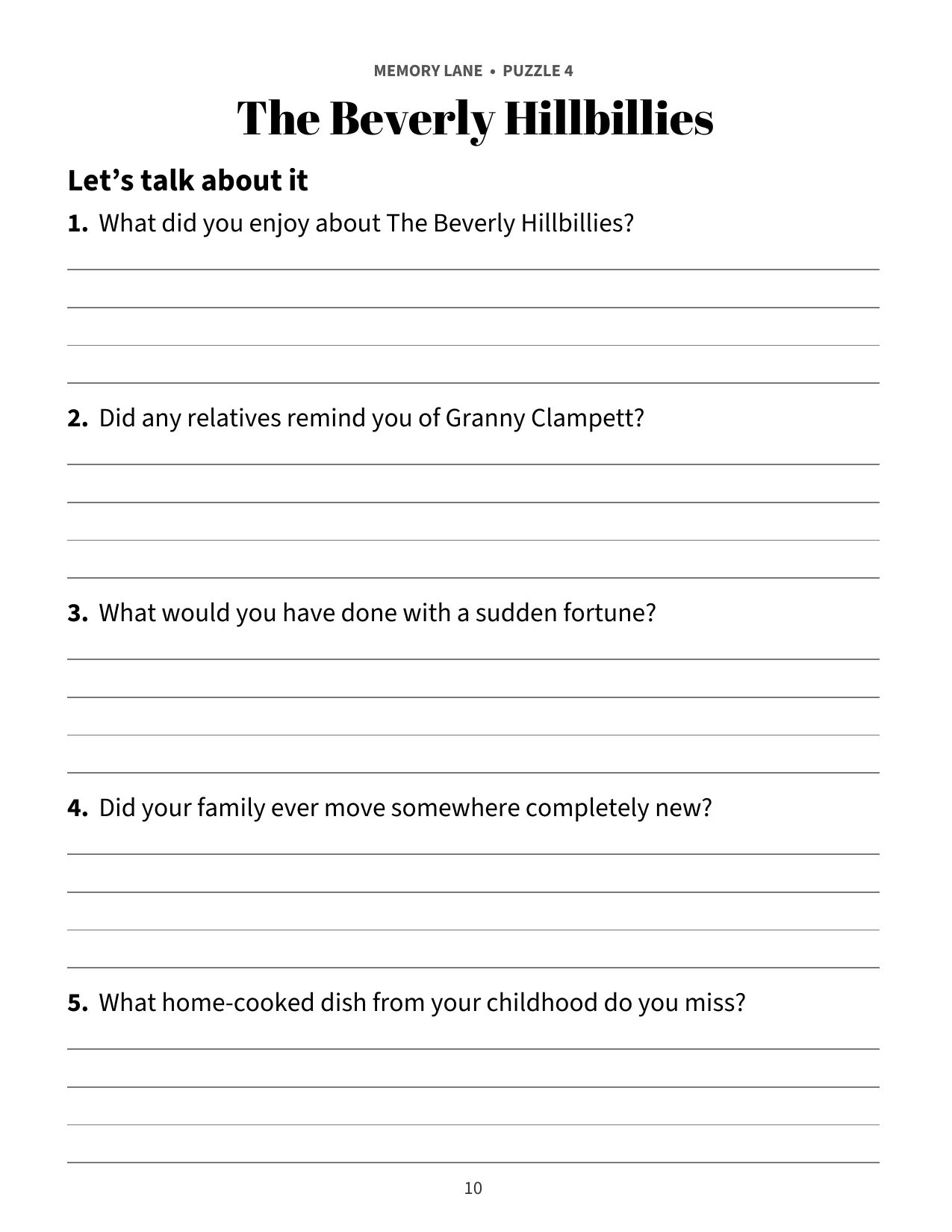 Memory Lane page for puzzle 4: The Beverly Hillbillies